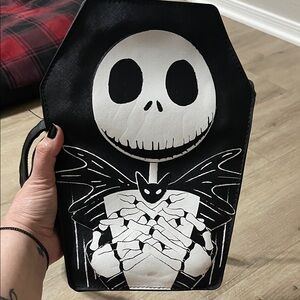Jack Skellington Coffin Crossbody Bag - Black & White